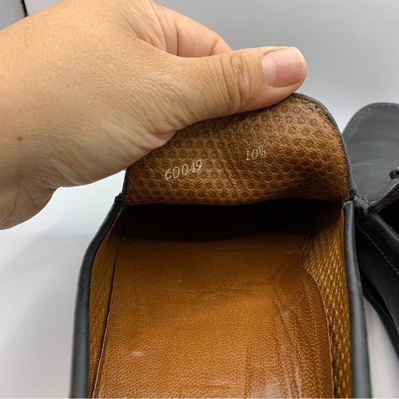 A. Testoni Basic Mens Black Pebbled Buckle Leather Loafer Shoes Size 10.5 - Picture 6 of 12